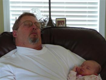 Gabby and Papa Mike taking a nap